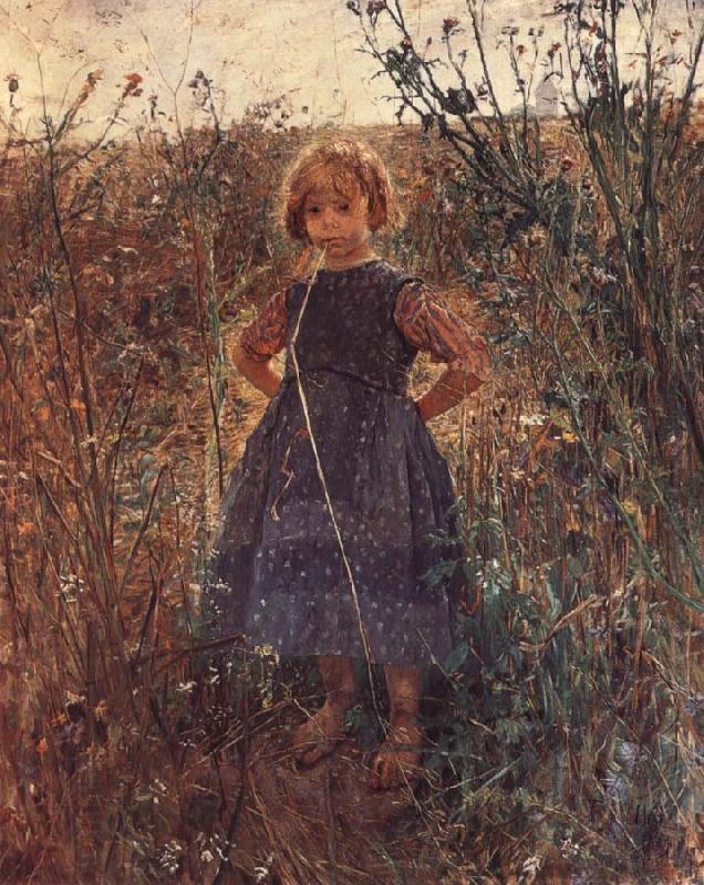 Fritz von Uhde Little Heathland Princess China oil painting art